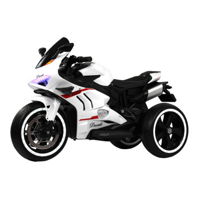 Детский электромотоцикл RiverToys М777БХ белый 01